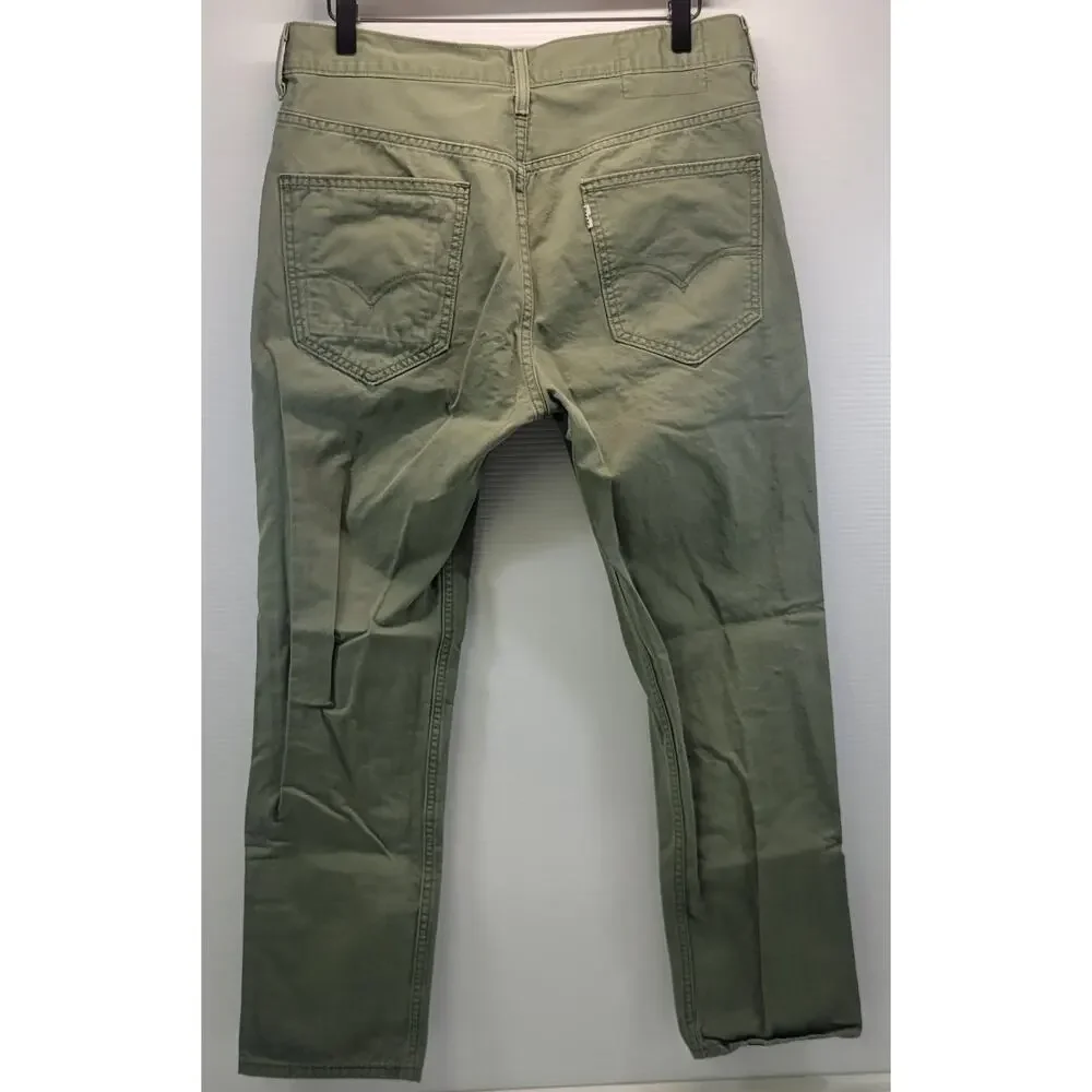F8) Levi’s Strauss & Co. Men Olive Green Khaki Jeans Cotton 33x30